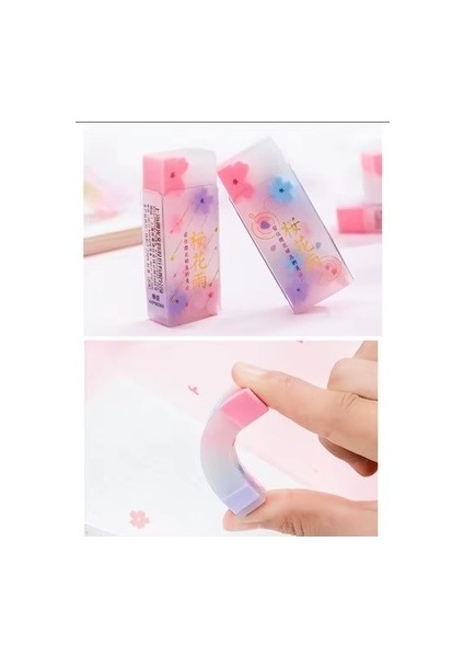2 Adet Sevimli Içi Çiçekli Kesilebilir Silgi Kauçuk Stick Sevimli Hediyelik Silgiler
