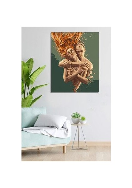 Palmiye 40 x 50 cm Kediler Temalı Sayılarla Boyama Tuval Seti Fırça ve Boya Dahil Baskılı