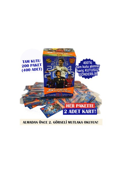 süper final 10.yıl premium özel seri 50lı (100 adet) futbol oyuncu kartları - 2023 -24-25-26-27