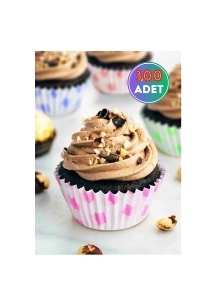 300 Adet Muffin Küçük Cupcake Kağıdı, Renkli Kağıt Muffin Kek Kalıbı Desenli modelleri