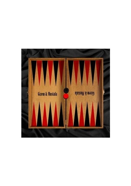 Premium Tavla Seti Sevgiliye Özel Tasarım Ahşap 2 Parça Kırmızı ve Siyah Desenli fiyatları