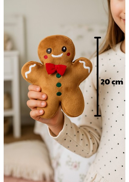 Kurabiye Adam Peluş Yastık, Uyku Arkadaşı Peluş, Yılbaşı Tay Tüyü Kumaş Kurabiye Adam 20 cm fiyatları
