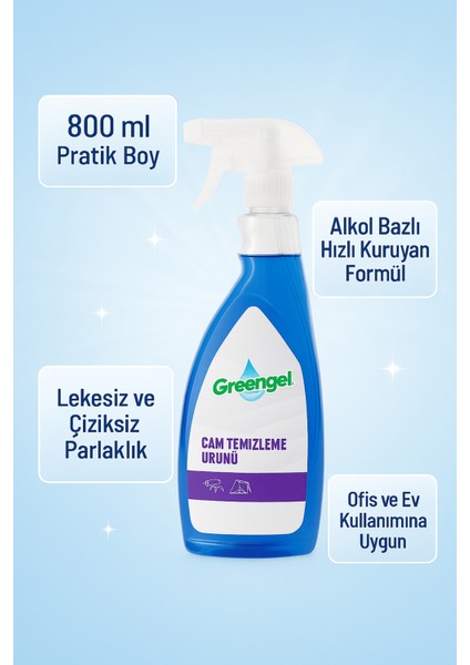 Glass Cleaner- Cam Temizleme- 800 ml modelleri