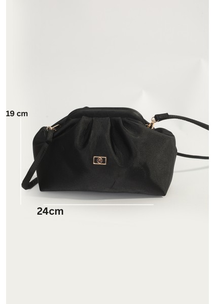 Yumuşak Dokulu Siyah Büzgülü Çanta fiyatları