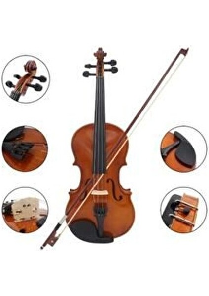4/4 Keman Seti (Keman-Kutu-Yay-Reçine-Nota Sehpa-Akort Cihazı-Keman Yastığı-Metot) fiyatları