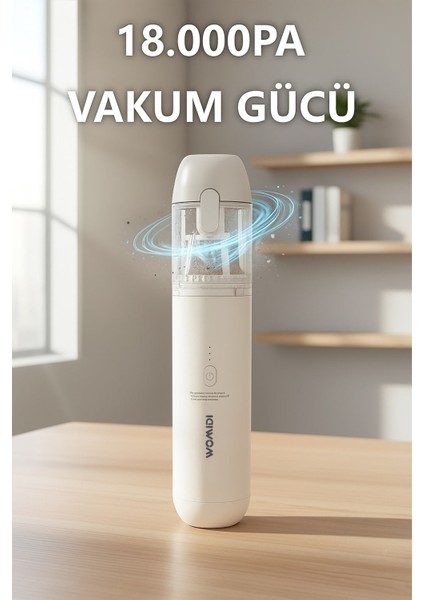 HK6057A -Araç Içi Süpürge 18.000PA Güçlü Emiş, 8 Adet Aksesuar Üfleme Fonksiyonlu, Taşınabilir Mini Süpürge