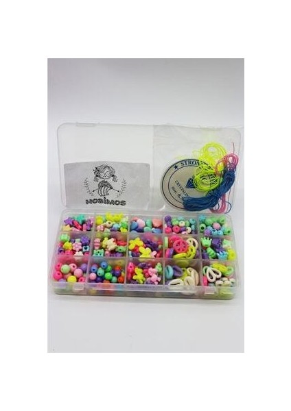 Hobi Çocuk Takı Yapma Seti Renkli Boncuklarla Bileklik Yapma Eğlencesi