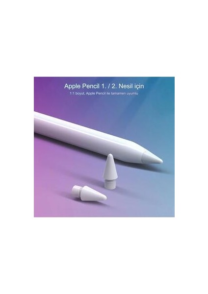 uçları kalem 1. ve 2. nesil / usb-c ve pencil pro kalem uçları yedek silikon kalem uçları ıpad