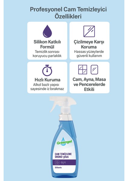 Glass Cleaner Plus-Cam Temizleme Ürünü 800 ml - Silikonlu fiyatları
