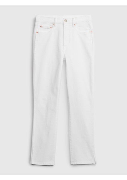 Kadın Beyaz High Rise Vintage Slim Jean Pantolon indirimleri