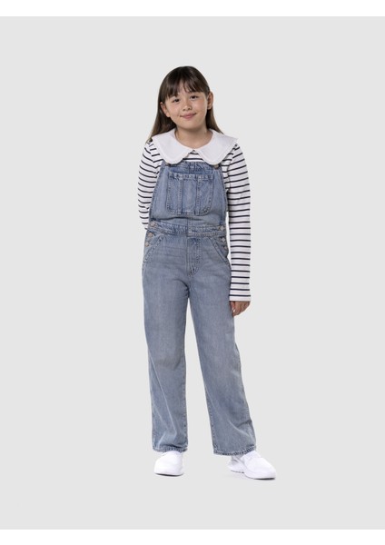 Kız Çocuk Mavi Denim Salopet modelleri