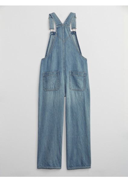 Kız Çocuk Mavi Denim Salopet