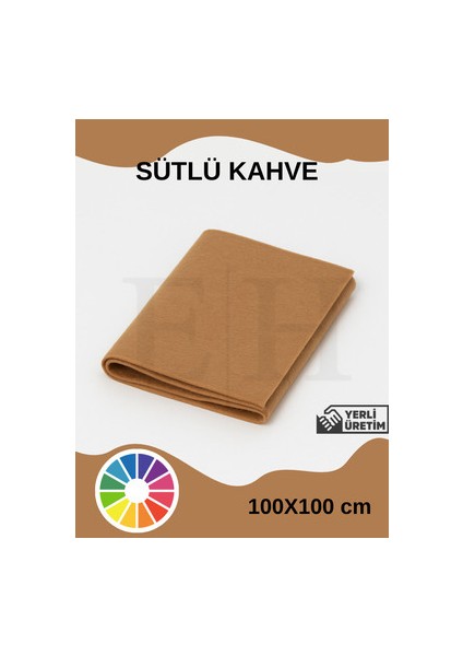 Sütlü Kahve Rengi İnce Renkli Keçe Kumaş 1 mm Aktivite Keçesi 1 Metre (100 x 100 cm)