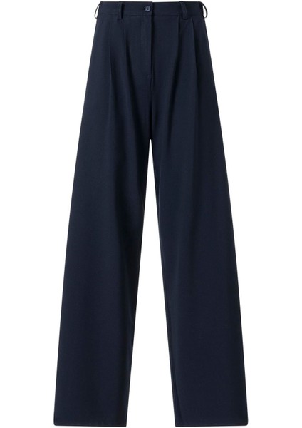 Kadın Fc Lacivert Lastikli Yüksek Bel Palazzo Pantolon