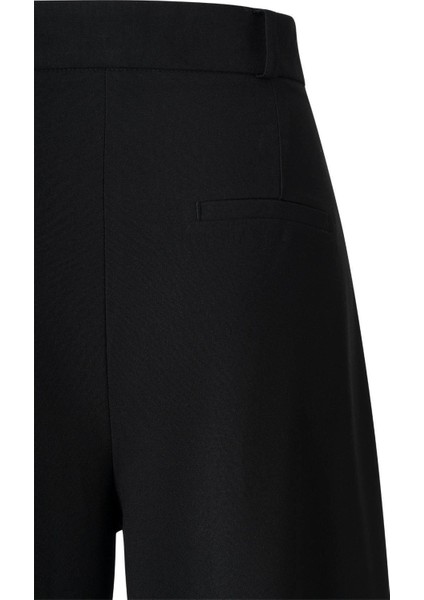 Kadın Siyah Düğme Detay Yüksek Bel Palazzo Pantolon fırsatları