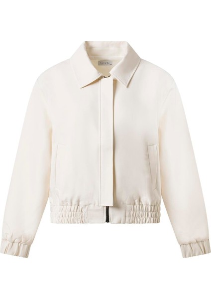Kadın Ekru Vatkalı Kısa Bomber Ceket