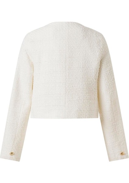 Kadın Ekru Düğme Detay Tüvid Ceket fırsatları