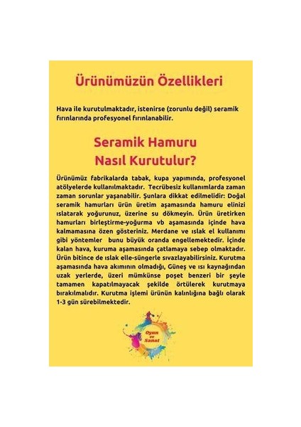O&S Oyun ve Sanat Eğlen-Üret Seramik Hamuru 4000 Gram - 4 kg Kil Çamuru fiyatları