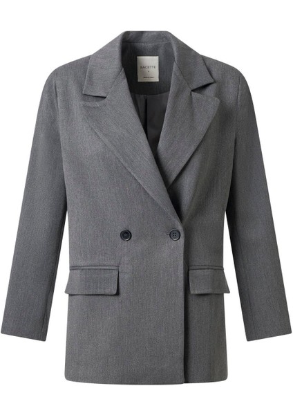 Kadın 202349586 Gri Düğmeli Blazer Ceket modelleri