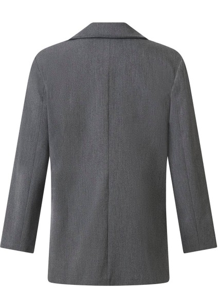 Kadın 202349586 Gri Düğmeli Blazer Ceket fırsatları