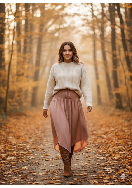 Kadın Asimetrik Kesim Iç Göstermeyen Etek fiyatları