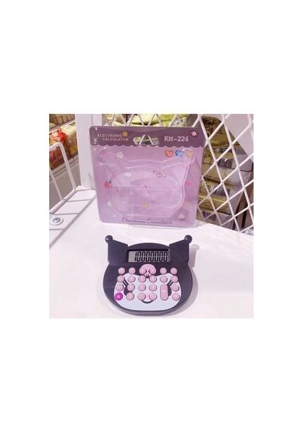Kuromi Elektronik Hesap Makinesi KM-224 Pembe Renkli Sevimli Tasarım