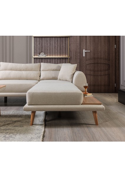 Retro Köşe Koltuk Keten 47 sol