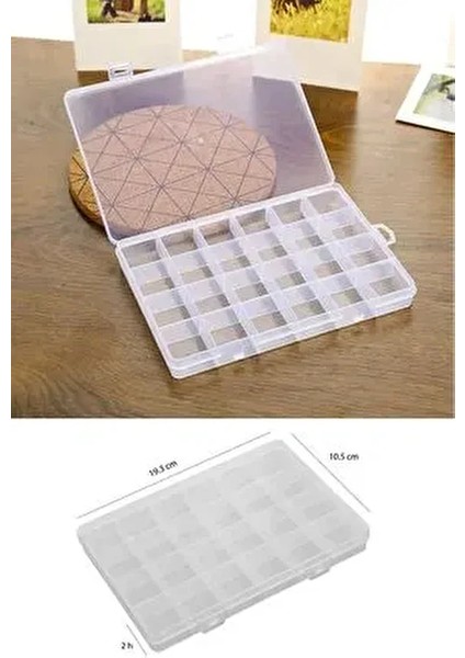 24 Bölmeli 19 cm Şeffaf Plastik Takı Boncuk Saklama Kutusu fiyatları