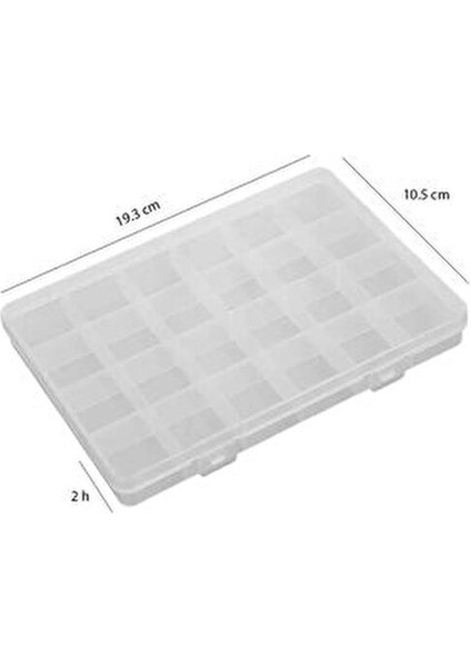 24 Bölmeli 19 cm Şeffaf Plastik Takı Boncuk Saklama Kutusu modelleri