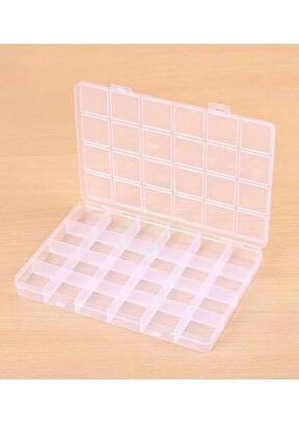 24 Bölmeli 19 cm Şeffaf Plastik Takı Boncuk Saklama Kutusu indirimleri