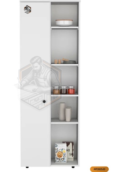 Tamamı Mdf Tek Kapaklı ve Açık Raflı Çok Amaçlı Mutfak Dolabı/kavanozluk/kiler Dolabı indirimleri