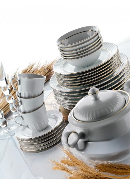 Sedef Yaldızlı 24 Parça 6 Kişilik Yemek Takımı