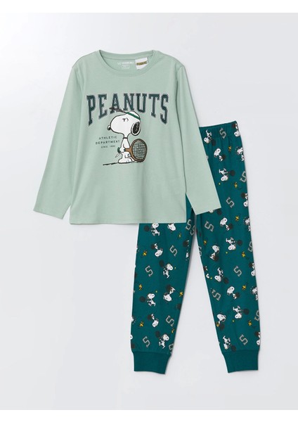 Lcw Kids Yeşil Snoopy Baskılı Erkek Çocuk Pijama Takım