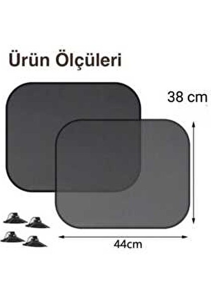 Concept Vantuzlu Arka Yan Cam Güneşlik Perde Araç İçin Sağ ve Sol 2 Adet Pratik Gölgelik