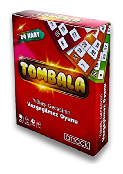 Tombala Aile Oyunu Yılbaşı Temalı Eğlenceli 24 Kartlı Çok Oyunculu Oyun