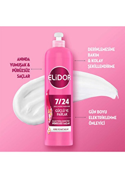 Sıvı Saç Bakım Kremi Güçlü ve Parlak 200 ml X1 + 7/24 Şekillendirici Bakım Kremi 240 ml X1 indirimleri