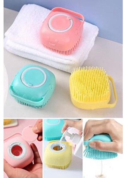 2 Adet Silikon Banyo Duş Jeli Kesesi Hazneli Şampuan Peeling Vücut Masaj Fırçası Banyo Lifi Bulaşık fiyatları