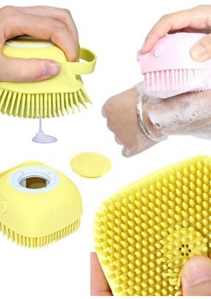 2 Adet Silikon Banyo Duş Jeli Kesesi Hazneli Şampuan Peeling Vücut Masaj Fırçası Banyo Lifi Bulaşık fırsatları