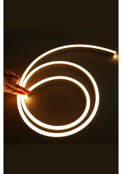 12 Volt 10 Metre Gün Işığı Neon LED Işık 1 cm Prize Takılmaya Hazır Değil Neon Şerit LED Esnek Silikonlu