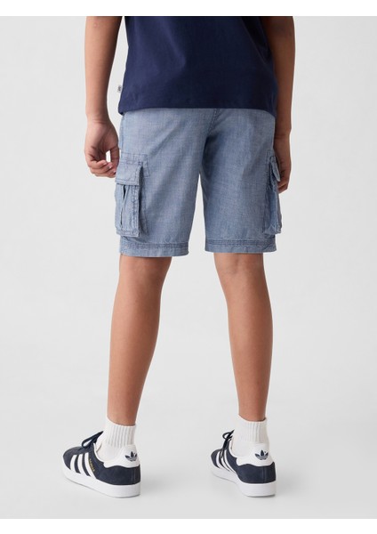 Erkek Çocuk Mavi Denim Kargo Şort fırsatları