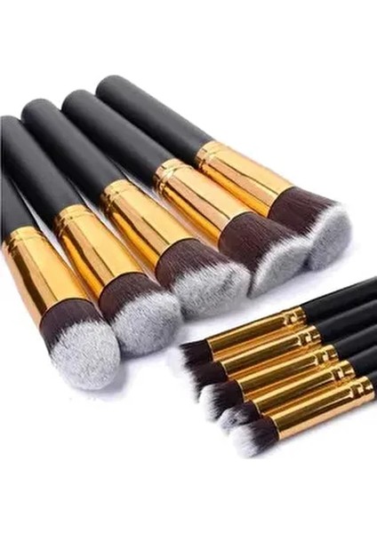 Profesyonel Makyaj Fırça Seti 10'lu Renkli ve Kullanıma Uygun