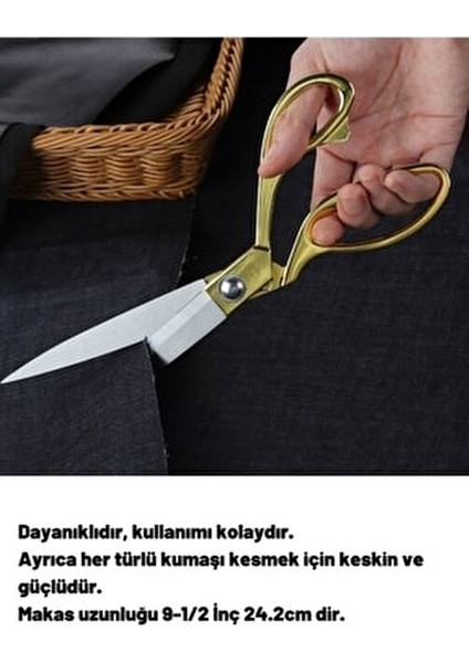 Profesyonel Metal Terzi Makası Büyük Boy Altın Renkli 1 Adet fırsatları