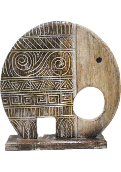 Ahşap Dekoratif Soyut Fil 45CM Albızıa Wood indirimleri