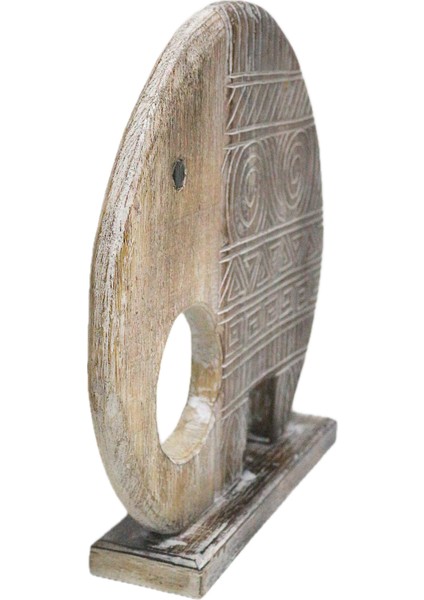 Ahşap Dekoratif Soyut Fil 45CM Albızıa Wood