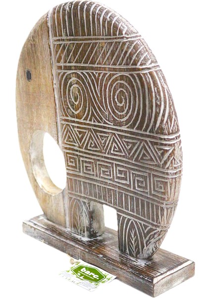 Ahşap Dekoratif Soyut Fil 45CM Albızıa Wood