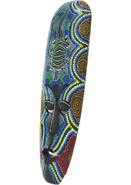 Ahşap Otantik Mask Mavi 50CM Albızıa Wood fırsatları