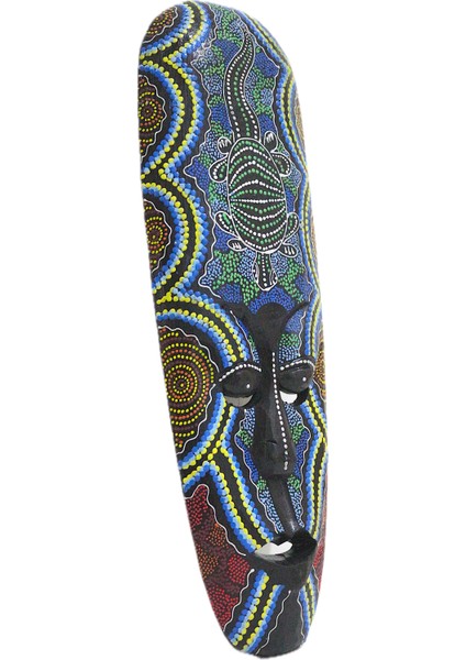 Ahşap Otantik Mask Mavi 50CM Albızıa Wood indirimleri