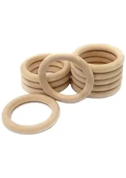 Amigurumi Ahşap Diş Kaşıyıcı Halka 70MM (10 Adet) – El Işi Malzemesi