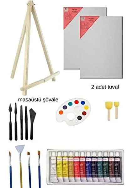 Yağlı Boya Resim Başlangıç Seti 2- Küçük Şövale, Yağlı Boya, Fırça, (Şövalye) fiyatları