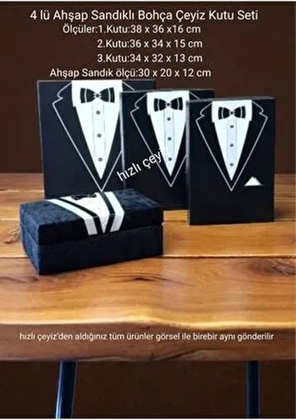 Damat Bohça, Çeyiz Kutu Seti 4lü Set